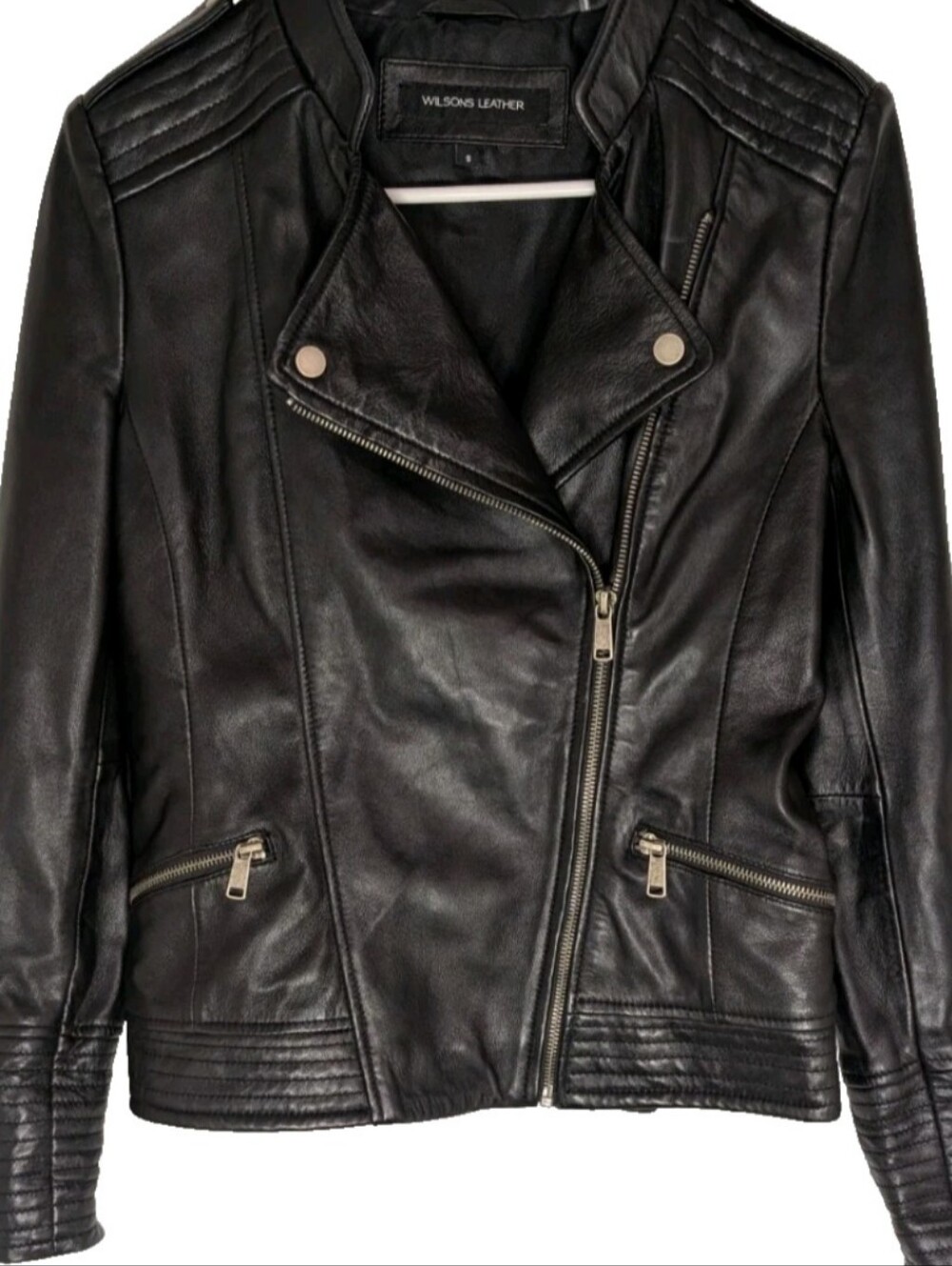 Wilson’s Genuine Leather Women's Biker Moto Jacket Lined Size Small